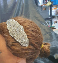 Load image into Gallery viewer, Crystal and Pearl tiara , side hair piece by Crystal wedding uk
