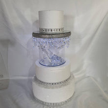 Load image into Gallery viewer, Glass slipper cake separator shoe, LED wedding cake divider chandelier shoe cake stand by Crystal wedding uk
