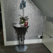 Load image into Gallery viewer, Black &amp; gold Crystal chandelier side table - tall console. Occasional table, Custom table furniture. by Crystal wedding uk
