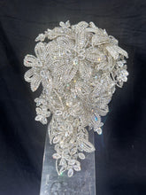 Load image into Gallery viewer, Diamante bouquet brooch Jewel rhinestone crystal wedding bouquet 7x12, Crystal Bridal Bouquet, bling cascade Jewel bouquet by Crystal wedding uk
