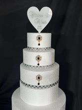 Load image into Gallery viewer, 3pc Rhinestone Cake Brooch Gold Plated Wedding cake Decoration (Set of 3)
