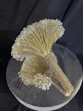 Load image into Gallery viewer, Crystal bouquet bout set for wedding silver, gold, rose-gold, luxury bouquet, Brides wire bead jewel, bling bouquet by Crystal wedding uk
