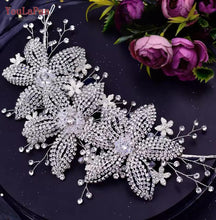 Load image into Gallery viewer, Gold Flower Cake Jewelery Rhinestone Wedding Cake Decoration
