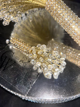 Load image into Gallery viewer, Crystal bouquet bout set for wedding silver, gold, rose-gold, luxury bouquet, Brides wire bead jewel, bling bouquet by Crystal wedding uk
