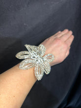 Load image into Gallery viewer, Diamanté flower wrist corsage crystal, jewel bling rhinestone corsage, by crystal wedding Uk

