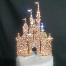 Load image into Gallery viewer, Swarovski Crystal Fairytale Castle Cake Topper: Elegant Wedding Decoration
