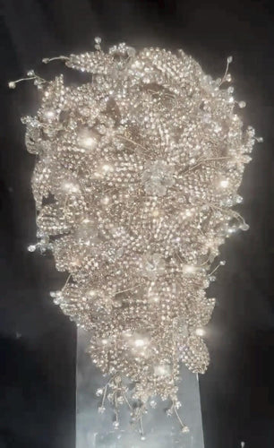 Luxury Silver Diamante bouquet Jewel rhinestone crystal wedding bouquet Crystal Bridal Bouquet, cascade Jewel bouquet by Crystal wedding uk