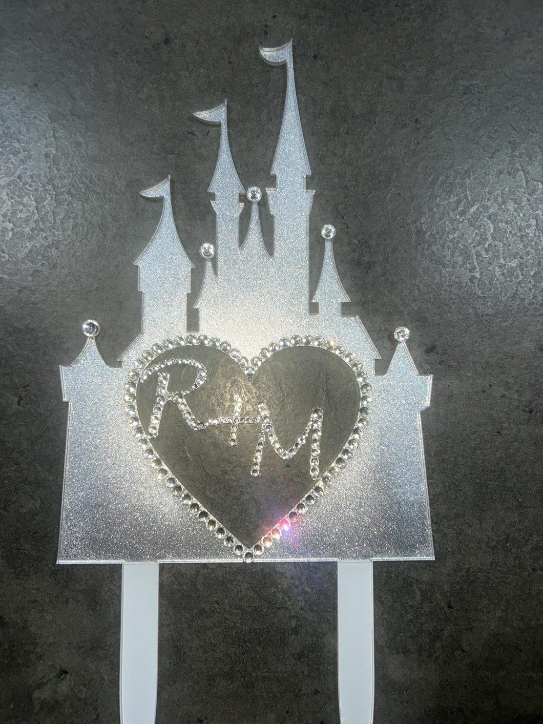 Castle Cake topper - Swarovski crystal elements - FAIRYTALE CASTLE design, Acrylic Cake decoration by Crystal wedding uk