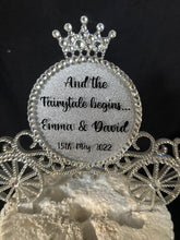 Load image into Gallery viewer, Swarovski Crystal Carriage Cake Topper: Fairytale Wedding Decoration
