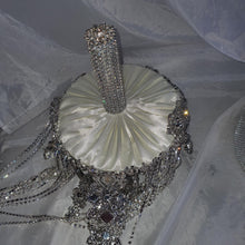 Load image into Gallery viewer, Crystal Brooch Wedding Bouquet: 7" Cascade Jewel Bridal Bouquet
