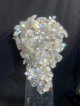 Load image into Gallery viewer, Wedding bouquet Rhinestone Cascade Brides Bouquet Crystal brides Bouquet, Non Floral Keepsake
