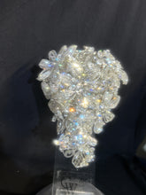 Load image into Gallery viewer, Diamante Flower Bouquet: Crystal Rhinestone Bridal Bouquet 8" x 13" -Handmade to order
