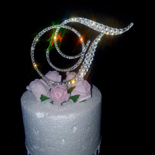 Swarovski Crystal elements Wedding Cake topper many sizes Any Letter monogram custom cake topper, bling cake topper, rhinestone cake topper
