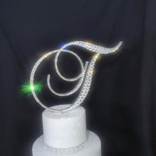 Load image into Gallery viewer, Swarovski Crystal Letter Cake Topper: 6&quot; Monogram Initial
