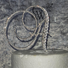 Load image into Gallery viewer, Swarovski Crystal Letter Cake Topper: 6" Monogram Initial
