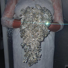 Load image into Gallery viewer, Luxury wedding Bouquet – 7" x 11" Crystal Diamond bridal flowers Rhinestone bling Wedding Bouquet
