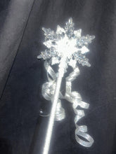 Load image into Gallery viewer, Snowflake wand, flower girl bridesmaid, Winter wedding by Crystal wedding uk
