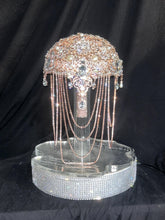 Load image into Gallery viewer, Rose Gold Crystal Brooch Wedding Bouquet: Handmade Jewel Cascade
