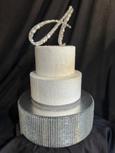 Load image into Gallery viewer, Crystal Rhinestone Wedding Cake Stand: Mirror Display
