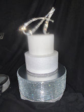 Load image into Gallery viewer, Crystal Rhinestone Wedding Cake Stand: Mirror Display
