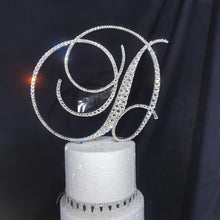 Load image into Gallery viewer, Swarovski Crystal Letter Cake Topper: 6&quot; Monogram Initial
