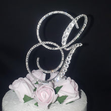 Load image into Gallery viewer, Swarovski Crystal Letter Cake Topper: 6&quot; Monogram Initial
