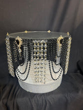 Load image into Gallery viewer, Black Pearl Crystal Wedding Cake Stand: Gatsby Style Cake Plate
