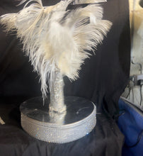 Load image into Gallery viewer, Ostrich Feather Bridal Bouquet: Crystal Handle, 1920s Gatsby Style
