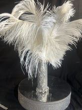 Load image into Gallery viewer, Ostrich Feather Bridal Bouquet: Crystal Handle, 1920s Gatsby Style
