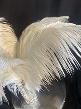 Load image into Gallery viewer, Ostrich Feather Bridal Bouquet: Crystal Handle, 1920s Gatsby Style
