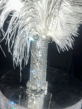 Load image into Gallery viewer, Ostrich Feather Bridal Bouquet: Crystal Handle, 1920s Gatsby Style
