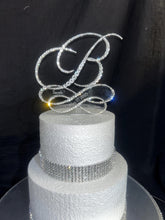Load image into Gallery viewer, Personalized Infinity Wedding Cake Topper: Swarovski Crystal, Custom Initials
