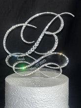 Load image into Gallery viewer, Personalized Infinity Wedding Cake Topper: Swarovski Crystal, Custom Initials
