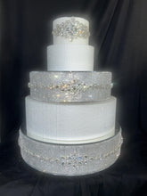Load image into Gallery viewer, Crystal Rhinestone Cake Stand: Silver or Gold Wedding Display

