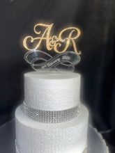 Load image into Gallery viewer, Personalized Infinity Wedding Cake Topper: Swarovski Crystal, Custom Initials
