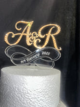 Load image into Gallery viewer, Personalized Infinity Wedding Cake Topper: Swarovski Crystal, Custom Initials
