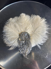 Load image into Gallery viewer, Ostrich Feather buttonhole Boutonnière -ANY COLOUR Artificial buttonhole by Crystal wedding uk
