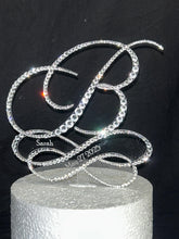Load image into Gallery viewer, Personalized Infinity Wedding Cake Topper: Swarovski Crystal, Custom Initials
