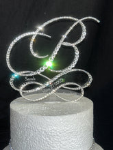 Load image into Gallery viewer, Personalized Infinity Wedding Cake Topper: Swarovski Crystal, Custom Initials
