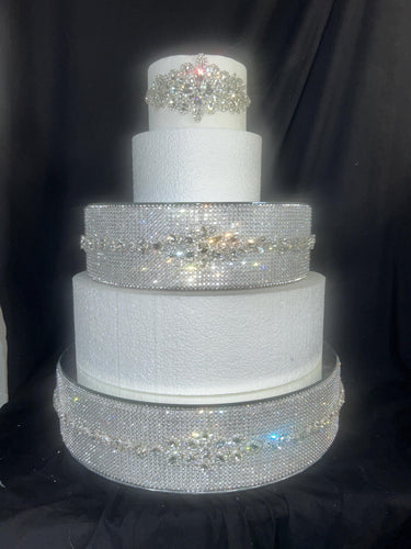 Crystal Rhinestone Cake Stand: Silver or Gold Wedding Display