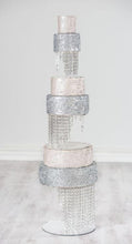 Load image into Gallery viewer, Crystal Chandelier Wedding Cake Stand with LED Lights - 3 Tier Illusion Set
