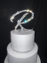 Load image into Gallery viewer, Crystal letter Cake topper - Glass crystal elements, large shape crystal design, Cake decoration by Crystal wedding uk
