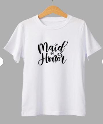 Custom Maid of Honor T-Shirt: Soft Ringspun Cotton Hen Party Tee