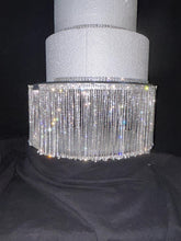 Load image into Gallery viewer, Crystal Rhinestone Cake Stand: Wedding Cake Display, Silver or Gold
