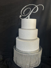 Load image into Gallery viewer, Swarovski Crystal Monogram Cake Topper: Custom Initial, 6" Tall
