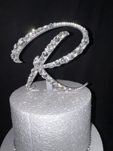 Load image into Gallery viewer, Crystal letter Cake topper - Glass crystal elements, large shape crystal design, Cake decoration by Crystal wedding uk
