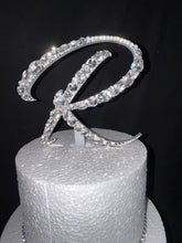 Load image into Gallery viewer, Crystal Initial Cake Topper - Handmade Glass letter A-Z Cake topper , Wedding Keepsake
