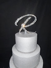 Load image into Gallery viewer, Crystal letter Cake topper - Glass crystal elements, large shape crystal design, Cake decoration by Crystal wedding uk

