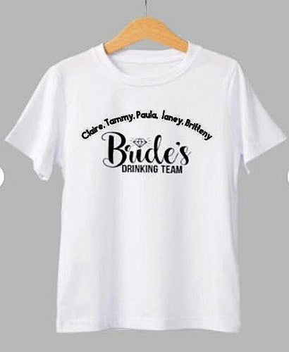 Personalized Bridesmaid T-Shirt: Custom Hen Party - Soft Ringspun Cotton