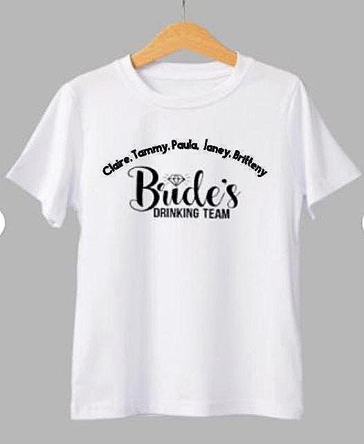 Personalized Bridesmaid T-Shirt: Custom Hen Party - Soft Ringspun Cotton